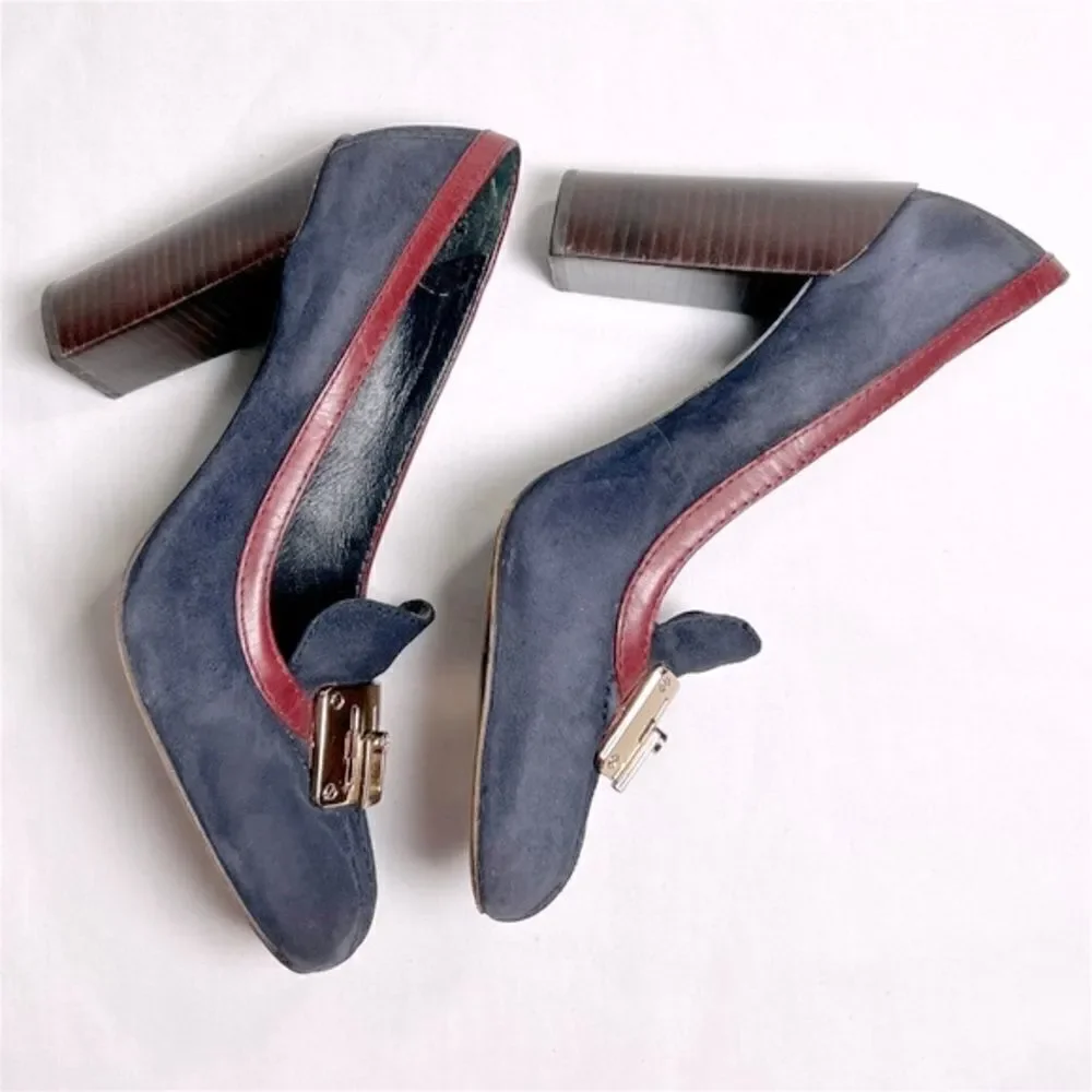 Tory Burch Women's Blue and Red Flats